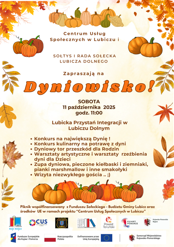 Plakat informujący o Dyniowisku