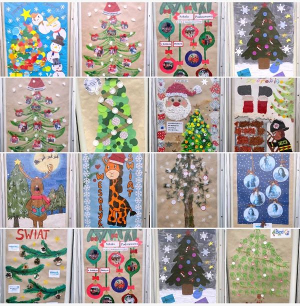 Zestawienie czternastu świątecznych tablic na jednym obrazku